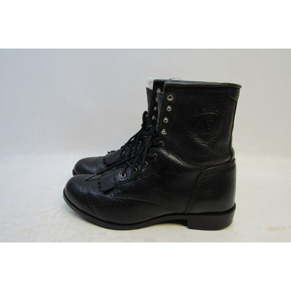Ariat Mens Size 8.5 D Black Leather Lace Up Kilt Cowboy Western Boots main image 11